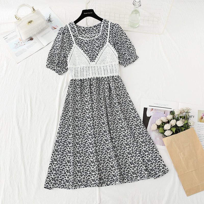 New French sweet small skirt suspender blouse two-piece set  4868