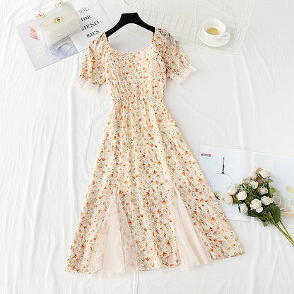 Sanfter Wind kleiner Mann Blumenkleid Temperament kleiner Rock 4411