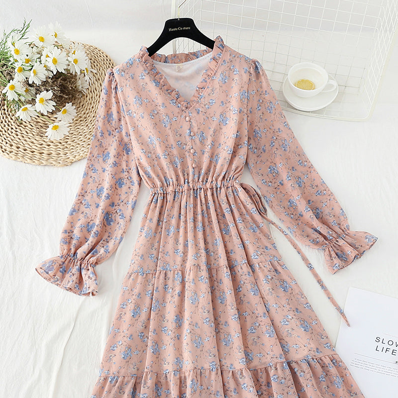 Das neue französische Minderheitenkleid im Retro-Stil hat einen Kordelzug in der Taille 4572