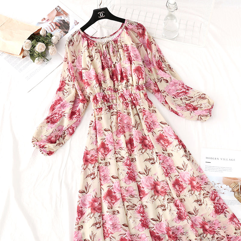 New dress French Vintage Print Dress  4028
