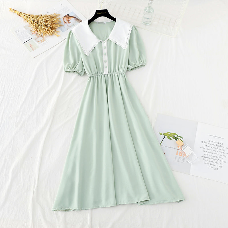 Sen Department sweet temperament baby collar small fresh long skirt  4222