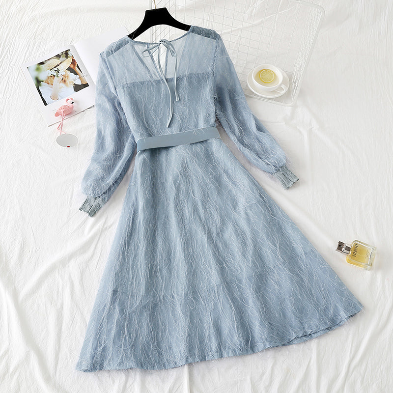 Fairy hair tassel Long Sleeve Dress  4469