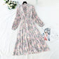 The new female Floral Chiffon dress is slim at the waist  3907