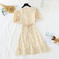 New Style Bubble Sleeve Chiffon gentle style French retro skirt  4634