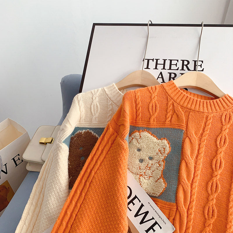 Kleiner Bär Pullover Damen Pullover Twist knit 5016