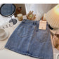 Korean design sense personality small pocket high waist short skirt fashion  5595