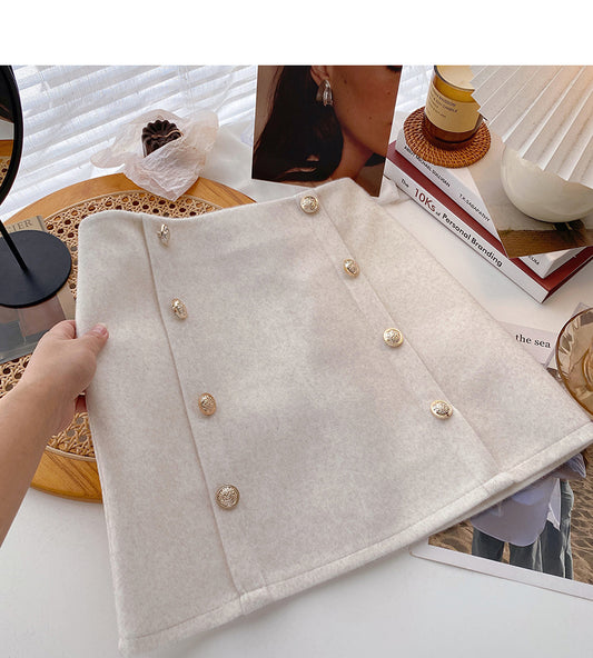 La sensation de conception est fine, jupe portefeuille en tissu de laine 5353