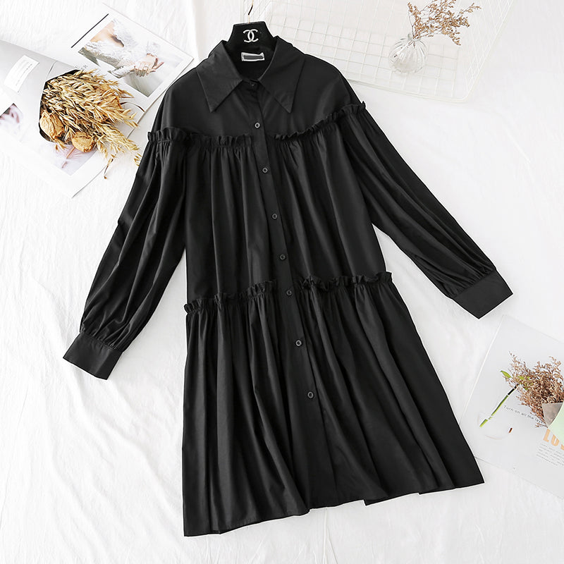 Hemdkleid im leichten Erwachsenenstil, ausländischer Stil, locker und dünn 4021