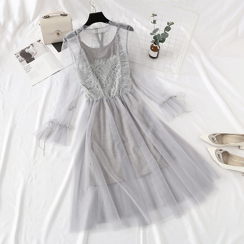 Lace net dress French elegant palace style  4364