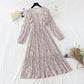 New Ruffle Chiffon Dress Chiffon over knee thin pleated skirt  4803