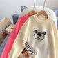 Pink cute bear sweater women's sweet sweater top  4930