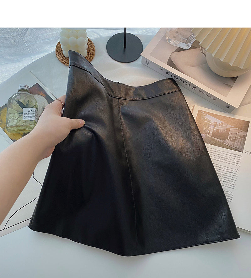 High waist solid simple A-line skirt  5276