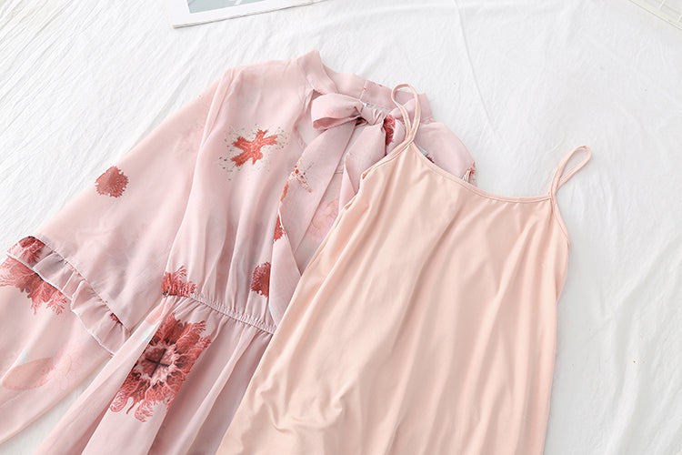 Retro broken flower fairy super fairy series bottomed long skirt  3797