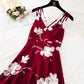 Broken Flower Chiffon dress female French first love skirt retro super Fairy  4108