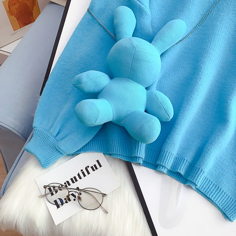 Pull lapin poupée rose mignon pull pull 5066