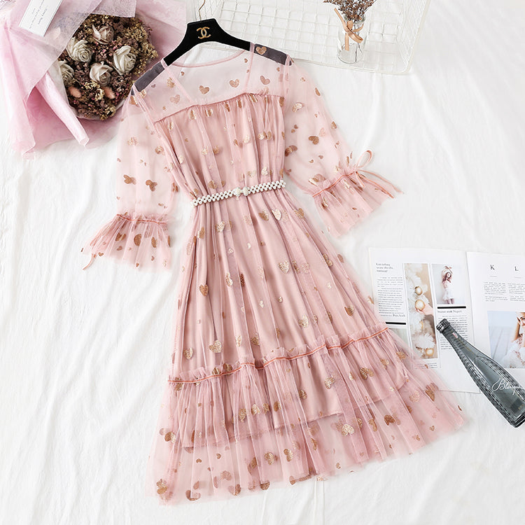 Love gauze dress is super xiansen sweet  4343