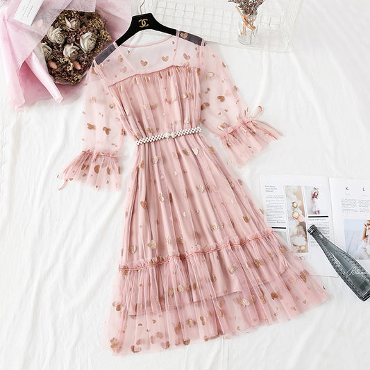 Love gauze dress is super xiansen sweet  4343