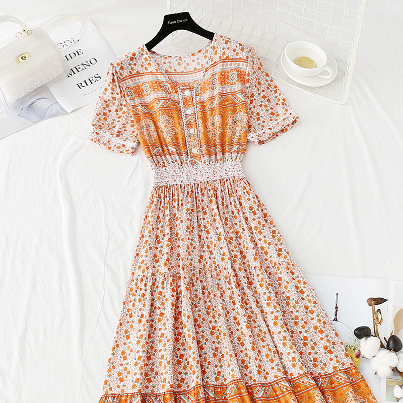 New French national style tourist holiday skirt  4235