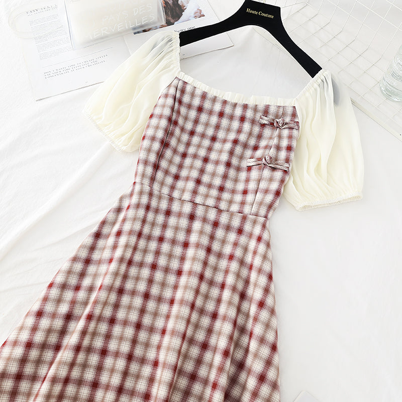 Improved cheongsam dress with slim waist  4189