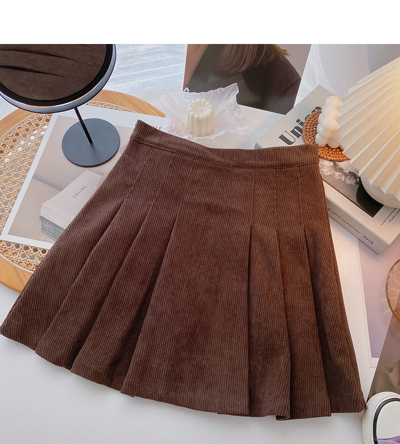New Korean retro solid half skirt  5397