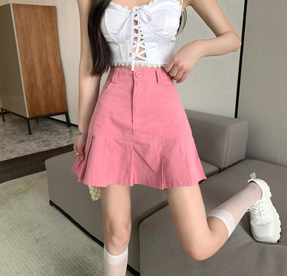 Jupe en jean, jupe taille haute Jupe trapèze 3645