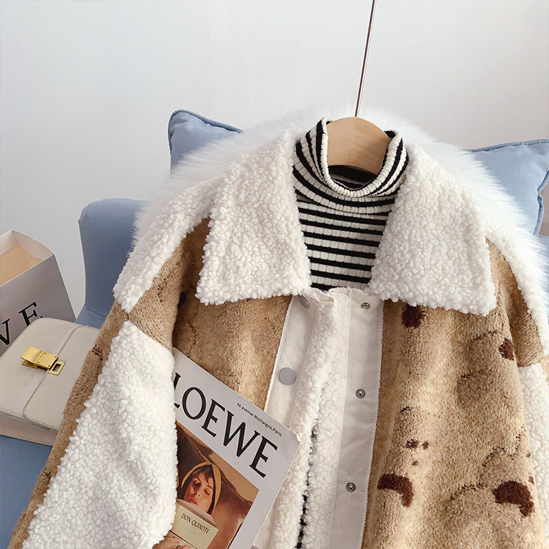 Manteau pull en laine d'agneau cousu Fried Street femme 5240