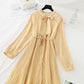 New French retro Pleated Chiffon Long Skirt loose large skirt  3906