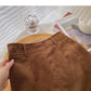 New Korean style Hong Kong style leisure solid color high waist skirt  5430