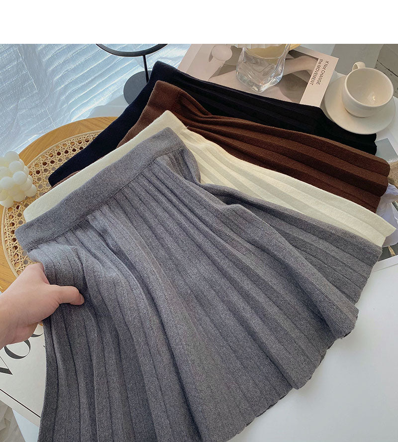 Jupe plissée, design femme, jupe tricotée polyvalente 5271