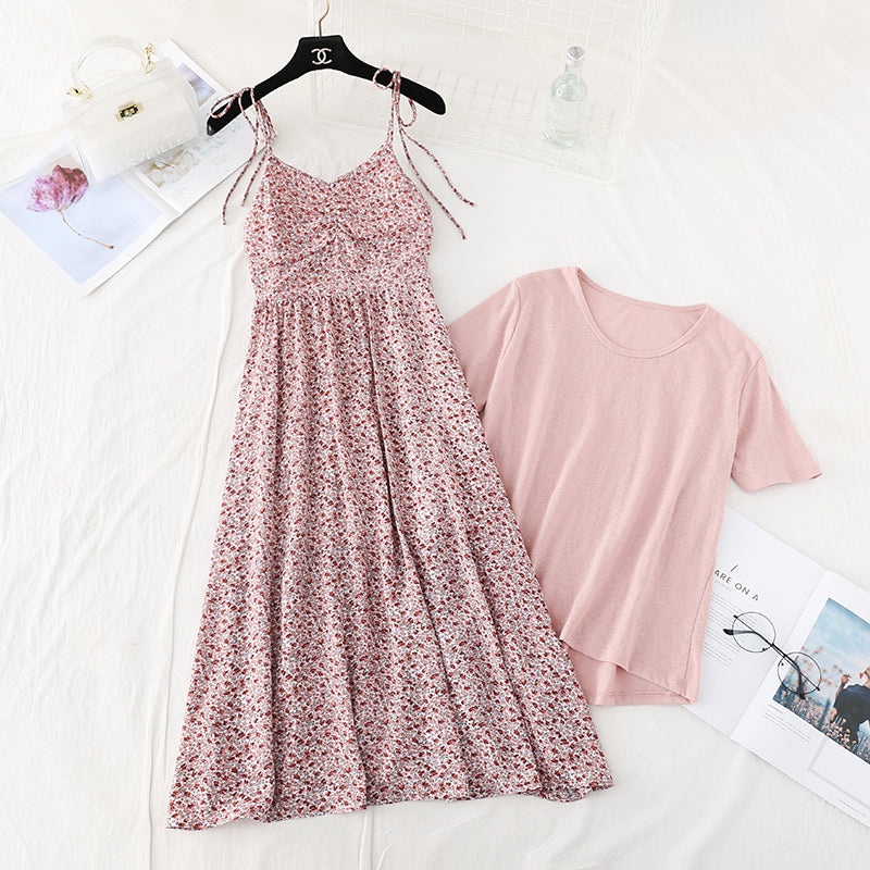 Kleines frisches süßes Strapskleid mit zerbrochenen Blumen 4587