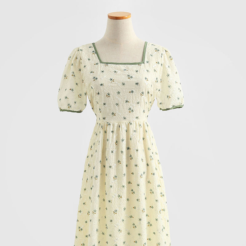 Chiffon embroidered long skirt with slim waist  4280