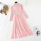 New Chinese style retro disc mesh stitched fairy bottomed knee length skirt  4550