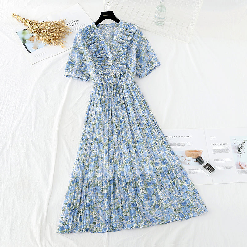 Slim waist French chiffon skirt fairy super fairy series  4504