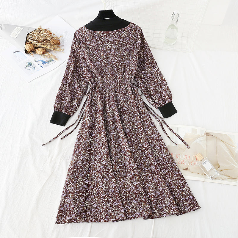 New stitching slim fake two-piece bottomed skirt  4058