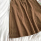 New Korean pocket Harajuku tooling high waist A-line skirt  5673