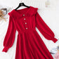 French first love retro super fairy knitted dress  3895