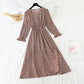 Korean vintage floral dress looks thin with ruffle sleeves  4843