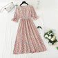 Lady floral dress tea break skirt French Vintage chiffon long skirt  4874