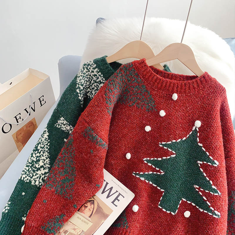 Tragen Sie eine faule Strickjacke außerhalb des Weihnachtsstils 4942