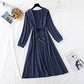 Solid color French retro dress women's wear with thin temperament  3938