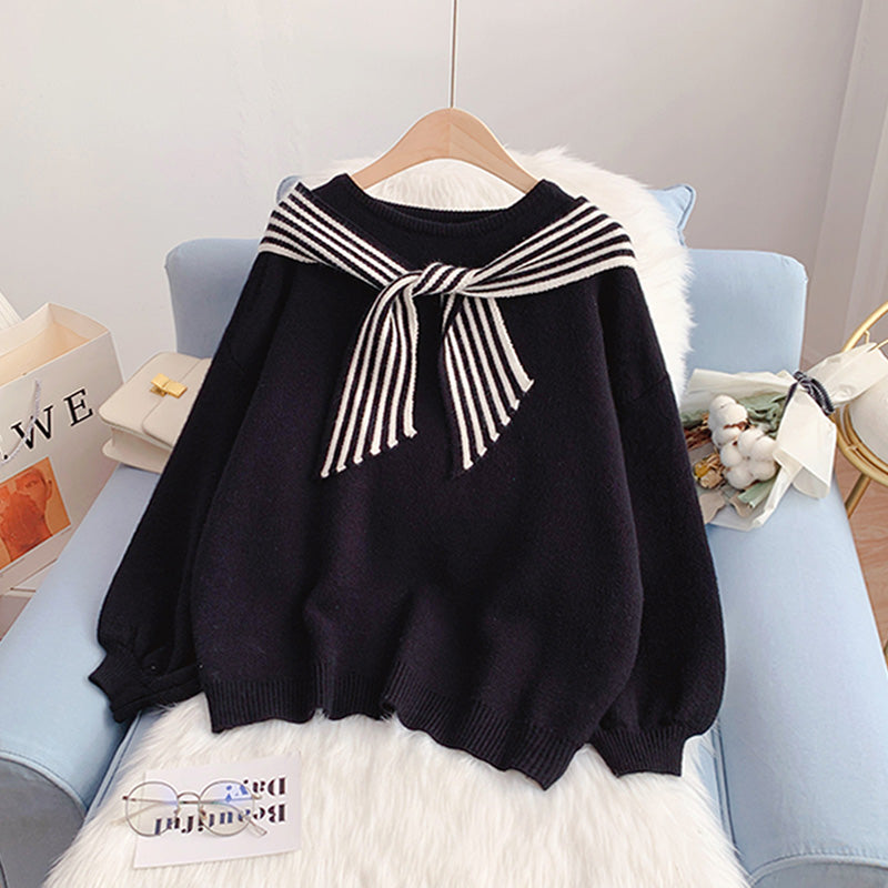 Pull ample de style universitaire pour femme 5090