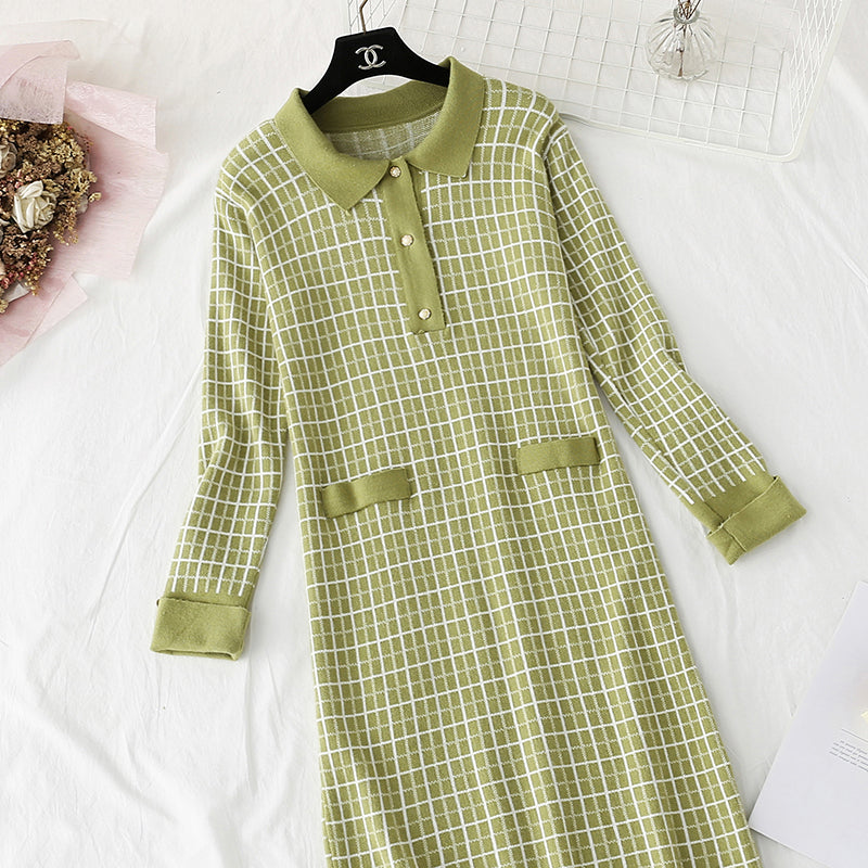 New style small fragrance high cold Department knee sweater skirt  4459