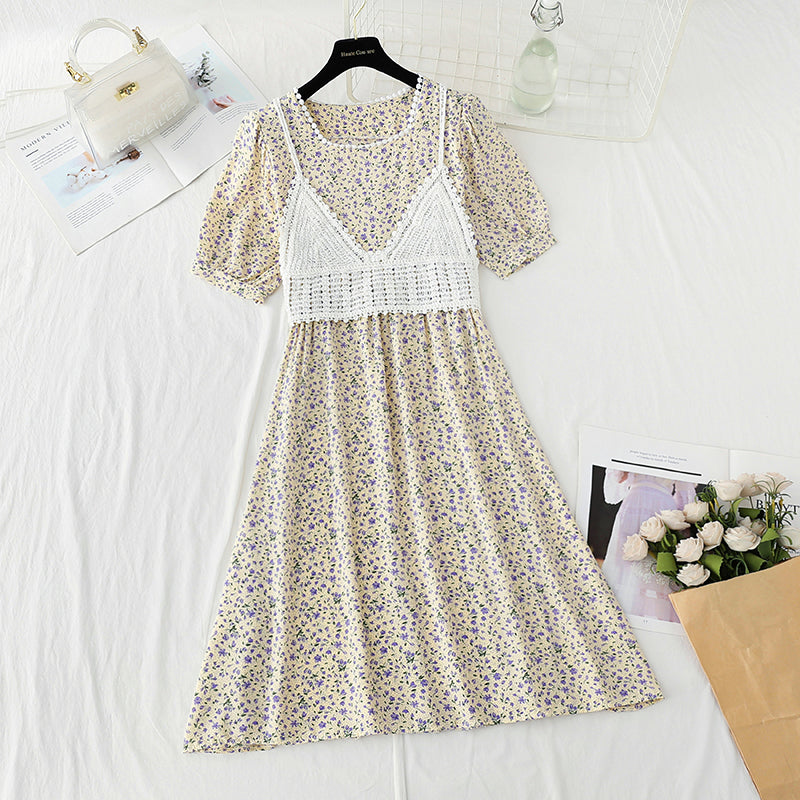 New French sweet small skirt suspender blouse two-piece set  4868