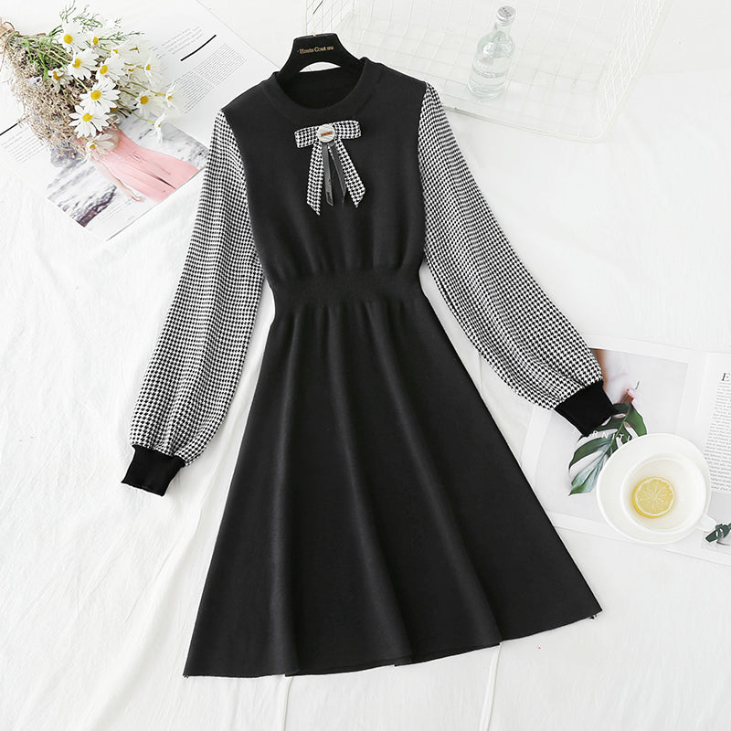 Temperament slim long sleeve bottomed skirt light mature style  4776