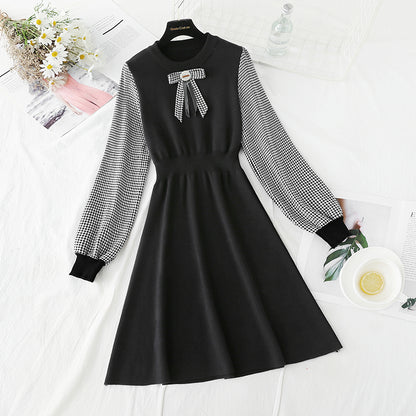 Temperament slim long sleeve bottomed skirt light mature style  4776