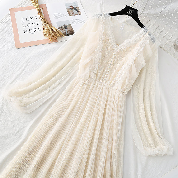 Royal sister wind fairy lace gauze dress  3807