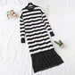 Super loose stripe knit dress  4445