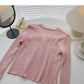 Candy V-neck one button cardigan versatile long sleeve short top  6534