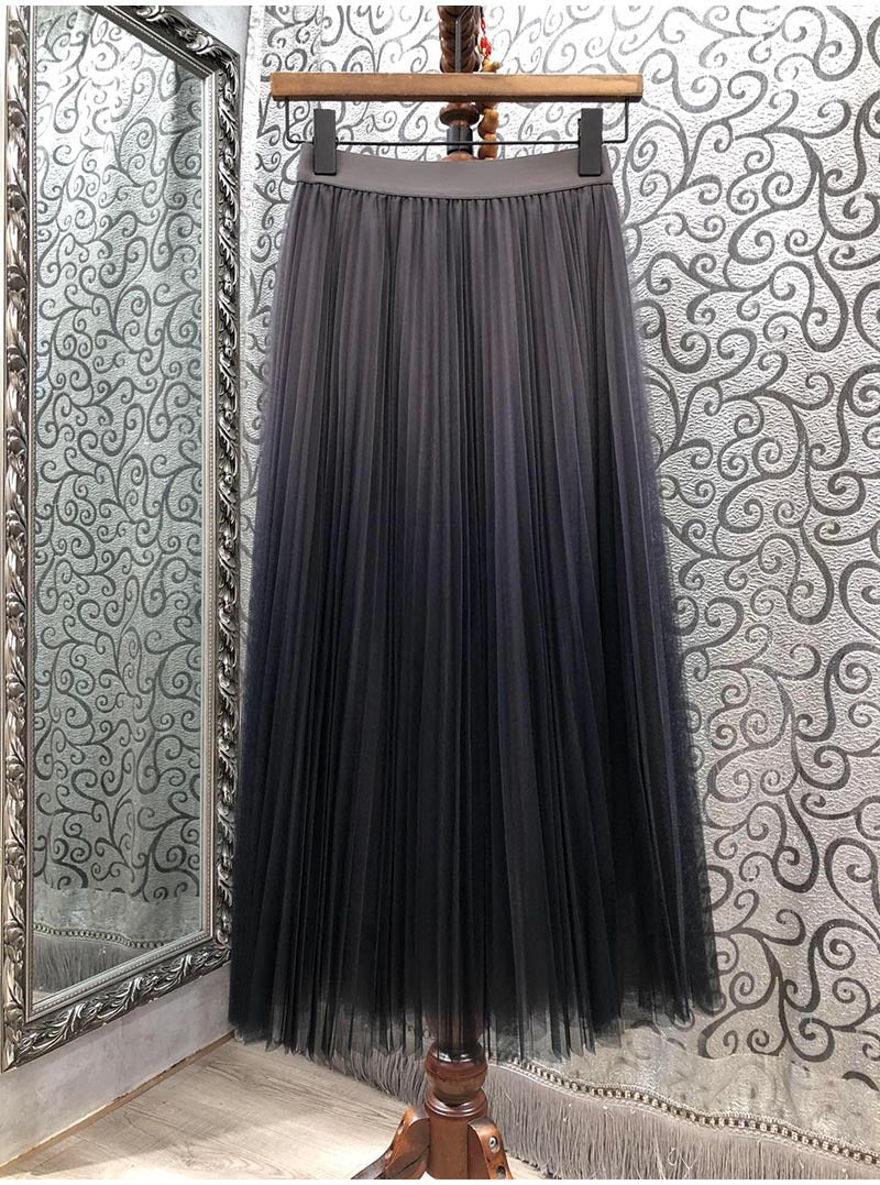 high waist elegant, fluffy fairy gauze A-line skirt  3696