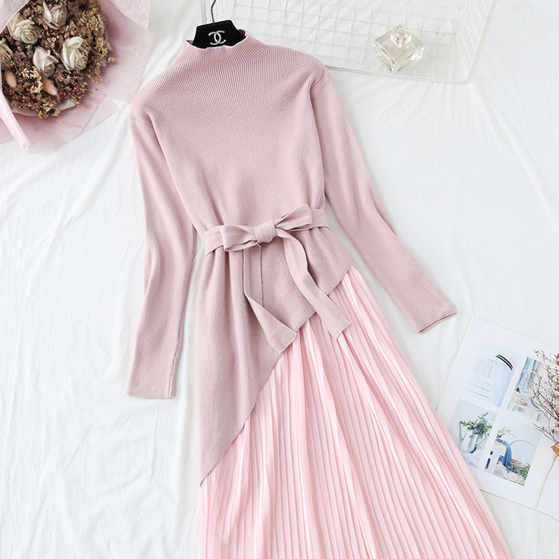 New beveled sweater + velvet skirt  4468